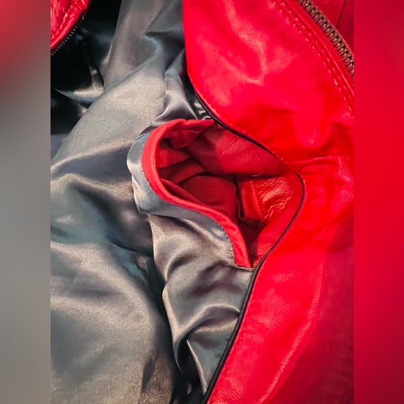 DANIER RED LEATHER JACKET GENUINE LEATHER - Picture 5 of 6